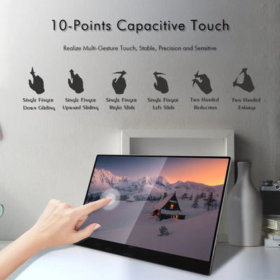 LCD Gaming 15.6 Inch 4K Portable Monitor Touchscreen for PS4 Mac Smartphone