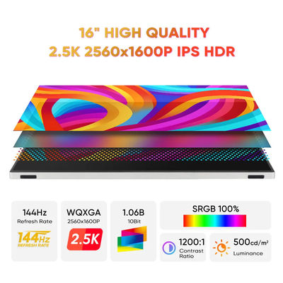144Hz SRGB 2.5K QHD Travel Portable Mobile Gaming Monitor HDR Ultrathin