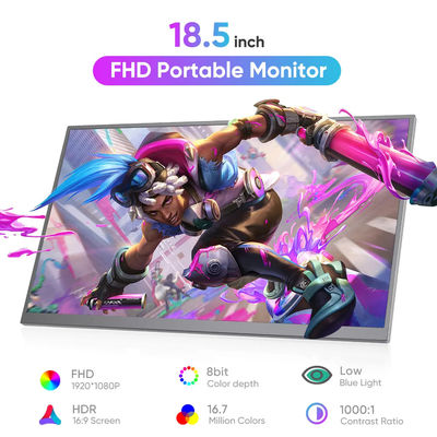 Ultra Slim IPS Portable Moniteur avec écran tactile USB C 18.5 pouces 1080P HDR sans fil