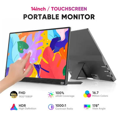 Slim 1080P Portable Touch Screen Monitor 14inch 15.6 Inch