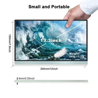 Travel FHD IPS Usb C Portable Monitor Touchscreen 13.3 Inch 10 Point For Laptop