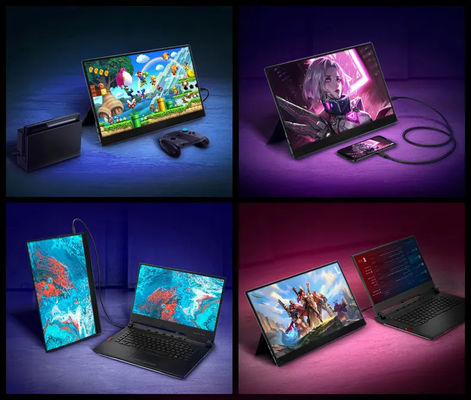 HDMI SRGB QHD Portable Gaming Monitor 144Hz Dual Screen