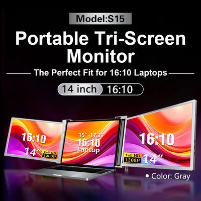 Wireless External Portable Triple Monitor Laptop Tri Screen Extender SRGB