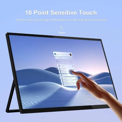 18.5" Travel Gaming External Touch Screen Monitor FHD IPS HDR Panel 300nit