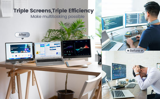 LCD Triple Laptop Display Extender Portable Monitor Android Linux
