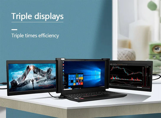USB C 1080P IPS HDR Portable Laptop Tri Screen Extender Monitor For Gaming 10.1 Inch