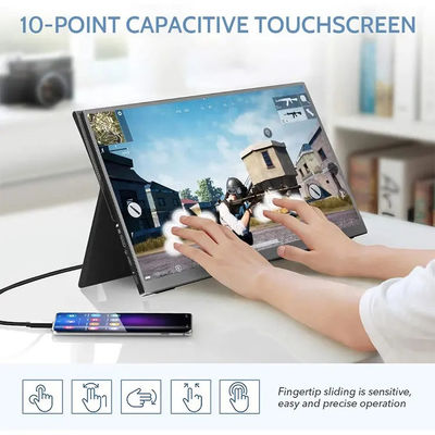 100% Color Gamut Touch 4K Portable External Monitor 15.6 Inch Built in Battery 10000mAh 600 Brightness