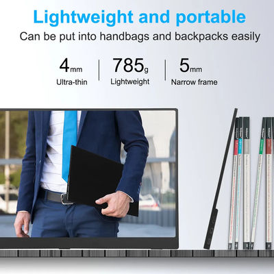 17.3 Inch USB-C Portable Monitor With Built In Battery 10000mAh Touch Screen 4K For Laptop