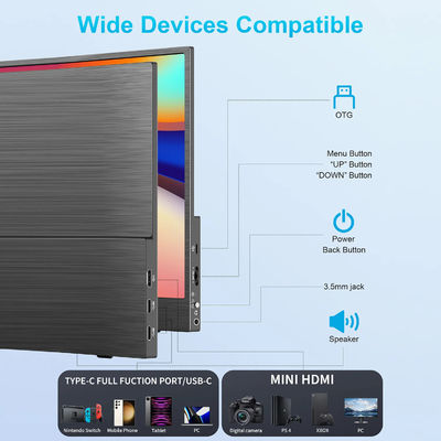 UHD IPS 4K Usb C Tablet External Display Portable Monitor Screen 17.3 Inch