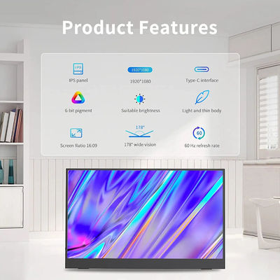 500cd/M2 Touch Laptop External Screen Monitor 15.6" 1080P For MacBook Computer