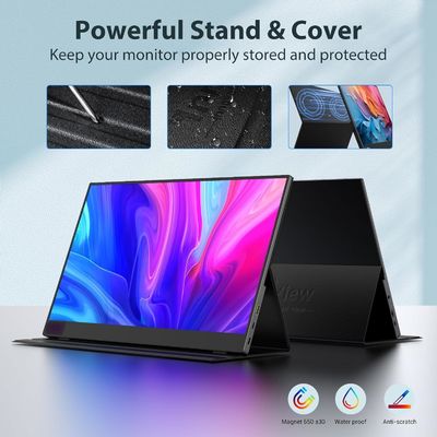 Perjalanan USB C Kedua layar sentuh 13.3inch Portable Monitor Untuk Laptop Mini PC