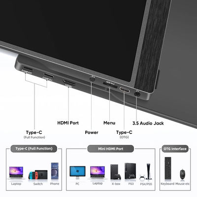 1080P FHD Gaming USB Portable Tablet Laptop External Screen Extender 14 Inch