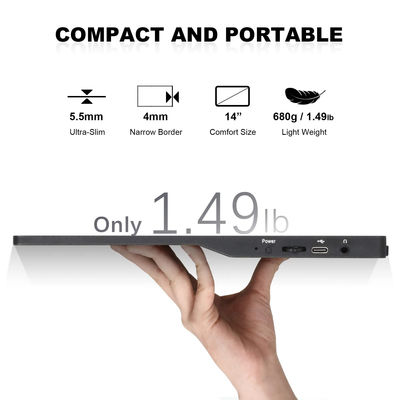 1080P FHD Gaming USB Portable Tablet Laptop External Screen Extender 14 Inch