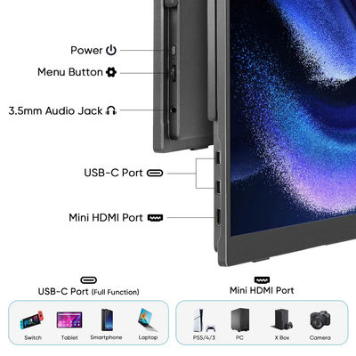 Gaming Lightweight Portable PS5 Monitor 18.5 Inch 1080P FHD USBC With Kickstand