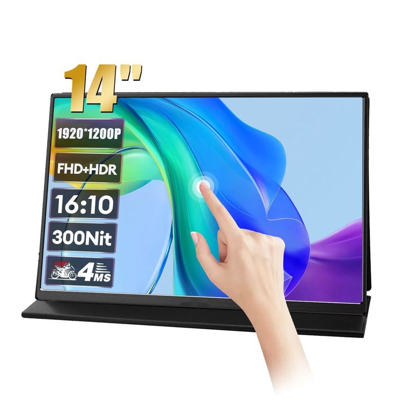 ODM 14" IPS 60Hz портативный монитор с сенсорным экраном для PS5 с соотношением сторон 16:10