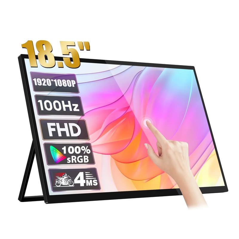 18.5" Travel Gaming External Touch Screen Monitor FHD IPS HDR Panel 300nit