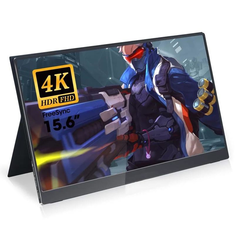 100% Color Gamut Touch 4K Portable External Monitor 15.6 Inch Built in Battery 10000mAh 600 Brightness