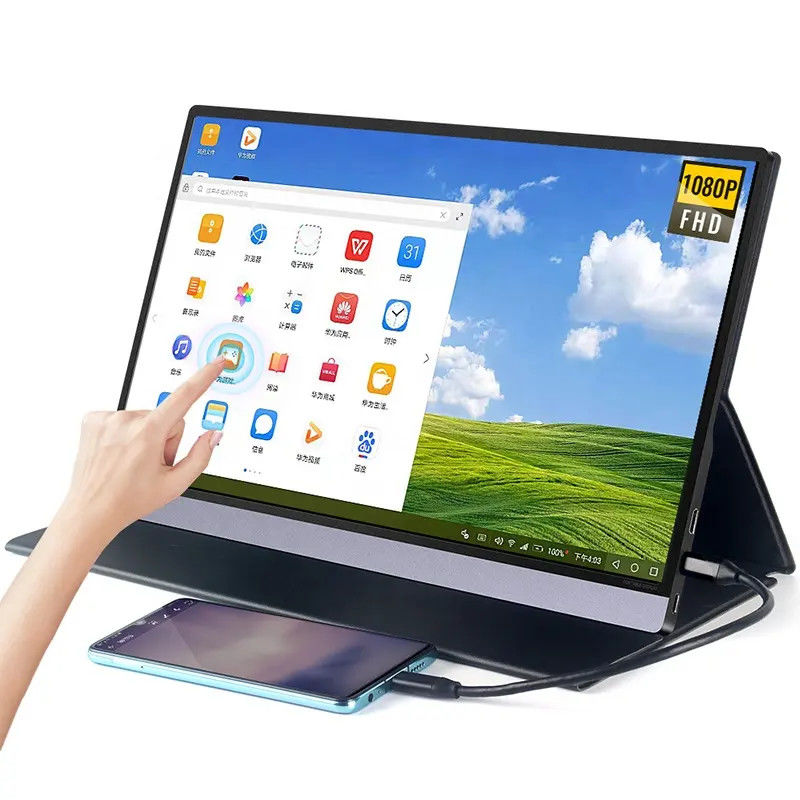 Lightweight LED Widescreen 16 Inch Touch PS4 Portable Monitor 1920x1200 With Mini HDMI USB